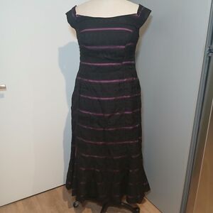 Vintage Zaza Couturier Fashion Design Black And Pink Party Dress